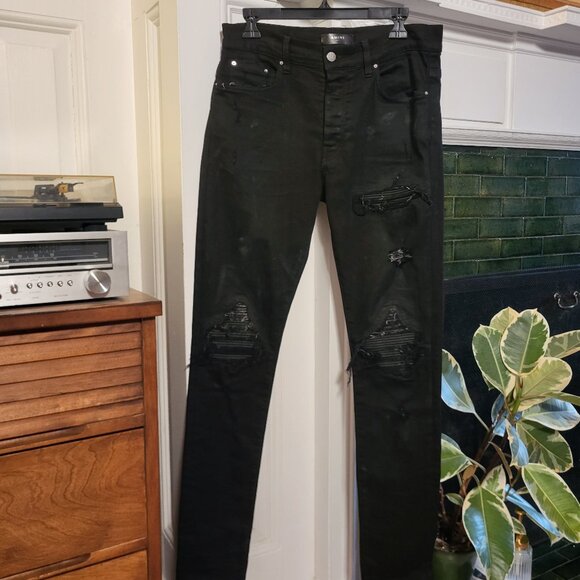 Amiri Black Distressed Jeans - Picture 1 of 6